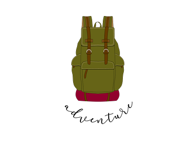 Adventure backpack design illustration vector