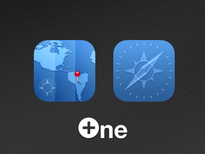One+ Safari And Maps icon ios iphone maps safari theme