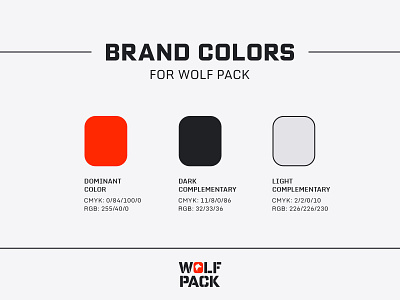 Color Palette for Wolf Pack branding color palette graphic design visual identity