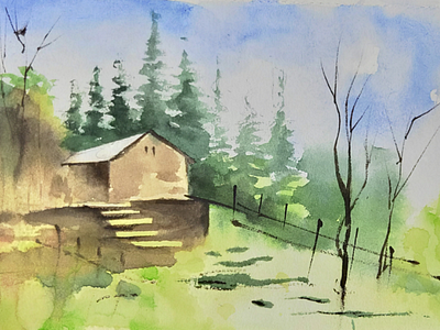 Landscape landscape watercolor