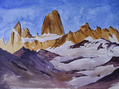 Mountains love❤ mountain realistic watercolor