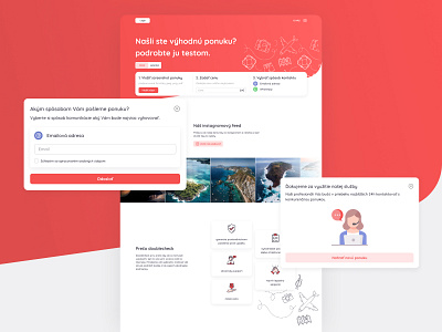 Landing page with dialogs for Doublecheck design desktop explore exploring formular interface offer site travel travelling ui user experience user interface ux web webdesign website