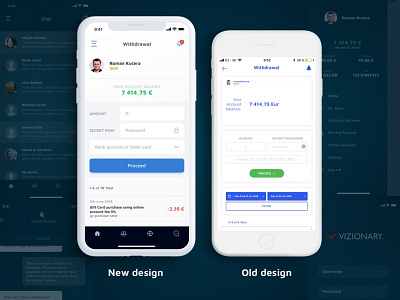 Vizionary Redesign aplication design fintech graphic native redesign ui user experience user interface ux