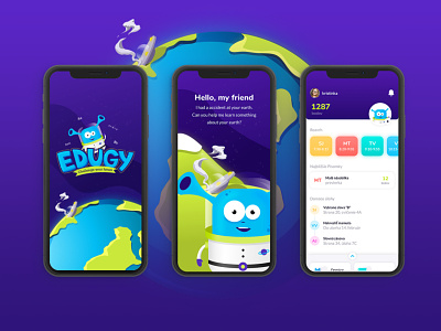 School app for kids design graphic illustration interface mobile ui user-experience user-interface ux web