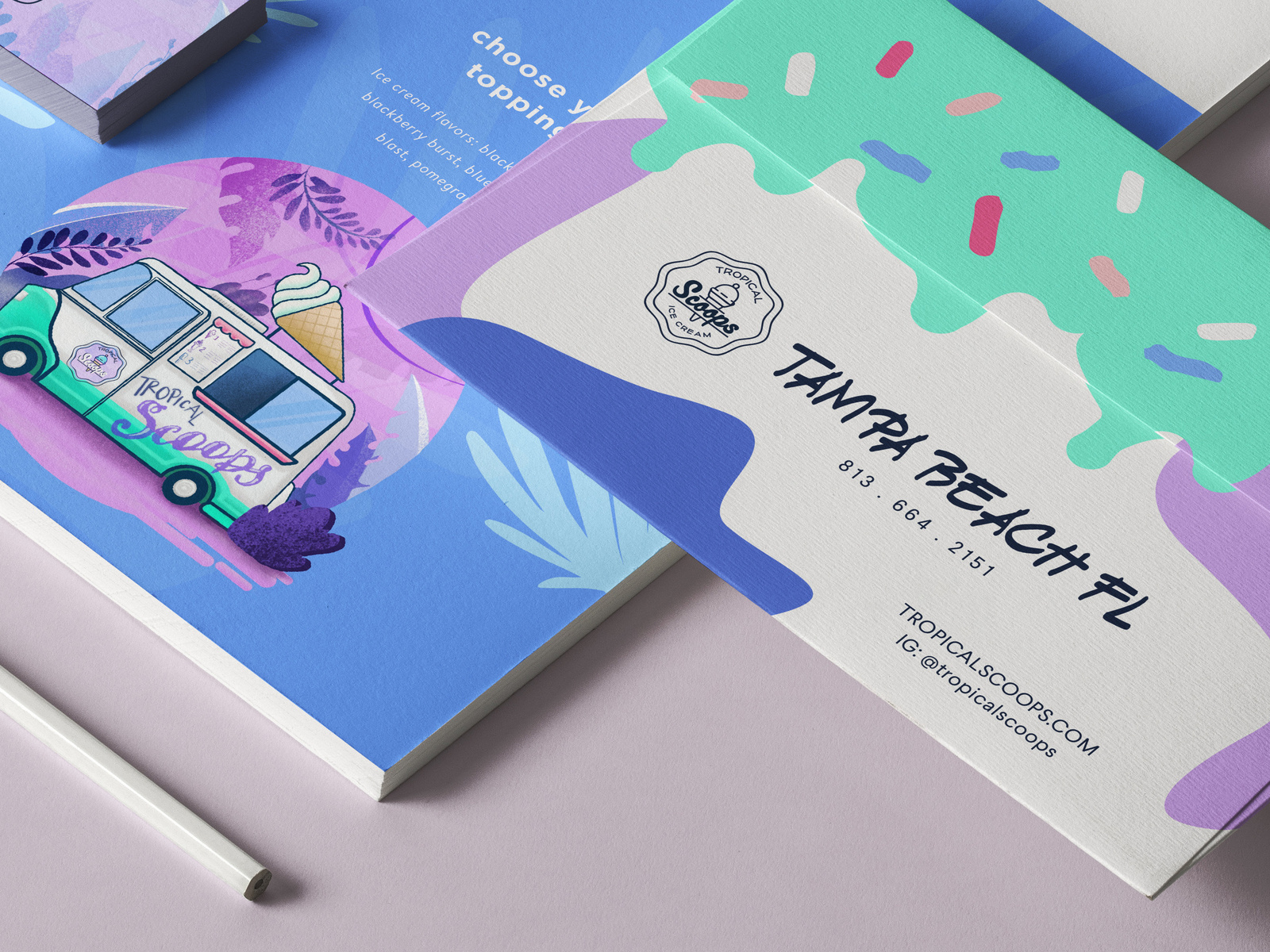 Tropical Scoops Stationery Application by Kate Koval on Dribbble