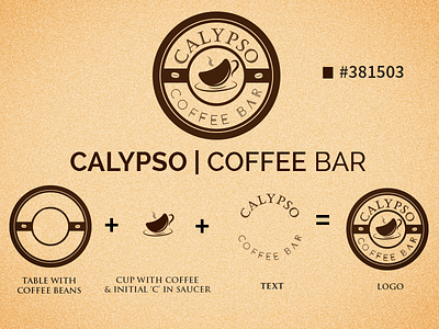Calypso Coffee Bar Logo bean branding coffee graphics design logo table vector