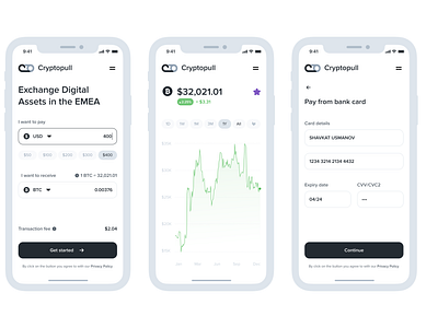 Cryptopull - Crypto exchange service | Responsive design