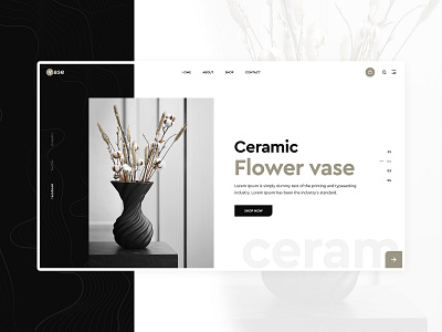 Vase - Home page branding ceramic creative design flower herosection landingpage slider typography uiux vase webpage website