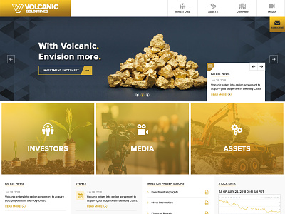 Volcanic - Gold Mining UI design animation branding creative design flat illustration illustrator minimal typography ui uiux