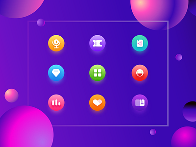 UI icon design- Crystal white style