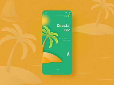Coastal End design illustration interface vector