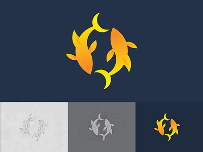 Yellow Fish fish icon illustrator logo vector
