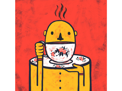 Have a cuppa! adobe art character character design creative cup cuppa design digital doodle dribbble hand drawn illustraion lockdown minimal quarantine stayhome staysafe tea