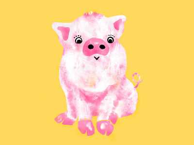 Piggy adobe animal art character character design cute art design digital doodle dribbble hand drawn illustration pig piggy pink