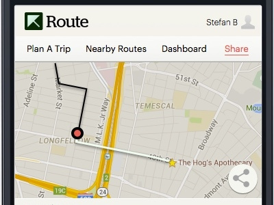 Route App. Friend Tracker product design user interface