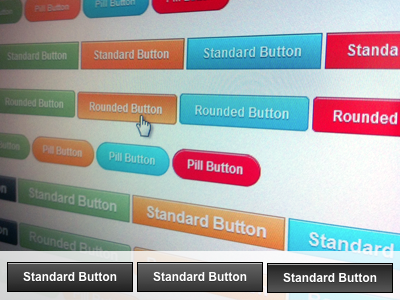 Pure CSS3 Buttons black blue buttons css3 green orange red ui