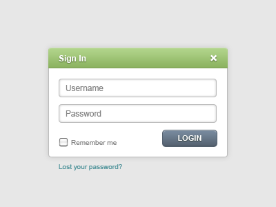 Sign In Notification freebie green in login modal notification sign slate ui