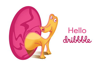 Hello Dribbble debut dribbble first illustration shot