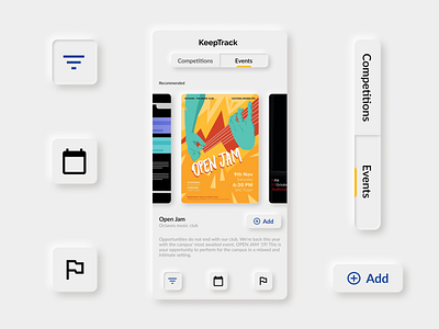 OneStop App for students event event app mobile mobile app mobile app design mobile design mobile ui neumorphism shadow soft ui tracker tracking app ui ux uidesign ux