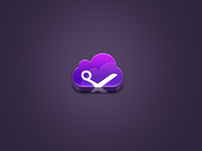 Cut the cloud icon 3d cut icon