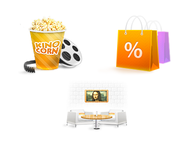 Cinema, Discounts, Relax cinema discounts icons sofa