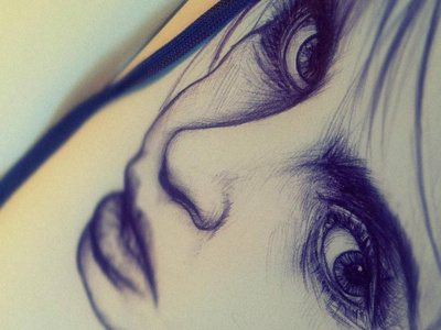 Ballpoint Pen bic drawing eyes ink moleskin pen sketch