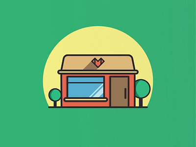 Storefront 2d cute flat design illustration illustrator cc minimalist