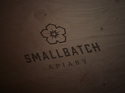 SmallBatch Apiary Logo apiary bee branding design flower hexagon honey honeycomb icon logo smallbatch typography vector wood