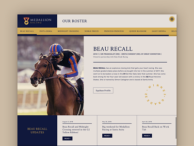 Website for Thoroughbred Racing Partnership