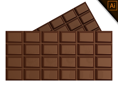 Dark Block chocolate bar block cacao candy chocolate design dessert graphic illustration meshfill realistic tasty