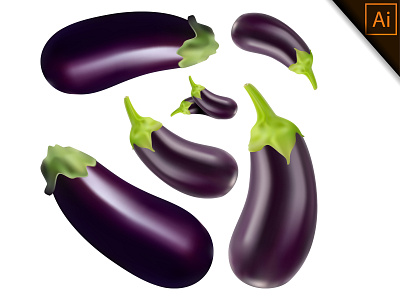 Eggplant with gradient mesh art