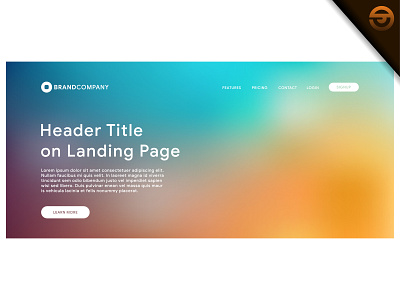 header of landing page with gradient mesh background colorful digital flat gradient gradient mesh header hero header homepage interface landing page layout meshfill meshfill art responsive template theme page web webpage website wireframe page