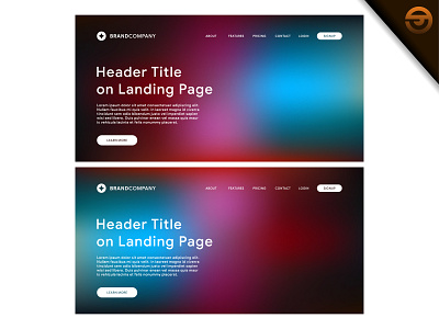 Landing Page Vector Template with Gradient Mesh background colorful digital flat gradient gradient mesh header hero header homepage interface landing page layout meshfill art realistic responsive template theme page web webpage website wireframe page