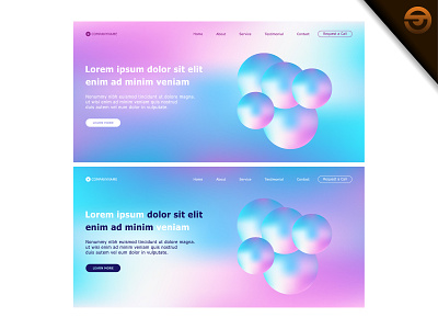 Landing Page with Abstract Colorful Vector Background