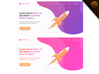 The Concept Head Web of the Landing Page Vector Template Design colorful digital flat flat design gradient header hero header homepage illustration interface internet landing landing page layout responsive template rocket theme page web webpage website wireframe page