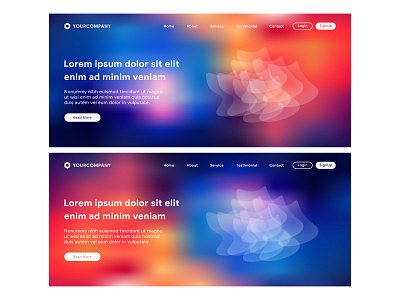 Website Landing Page with Vibrant gradient background