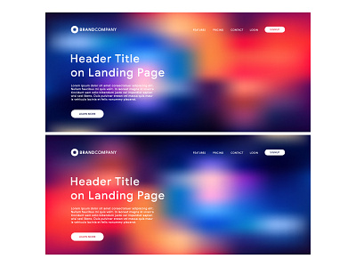 Website Landing Page Vector Template with Gradient Mesh