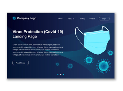Coronavirus Landing Page background banner blue corona coronavirus coronavirush covid19 landing page panding page design virus web