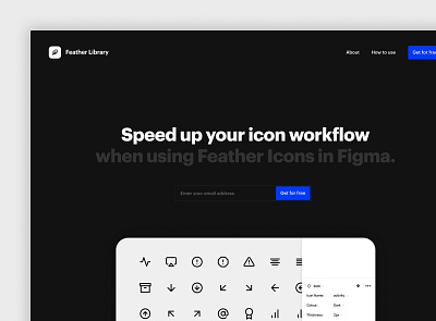 Feather Library Landing Page design digital digital design icon design interface minimal saas saas design saas landing page saas website ui website design