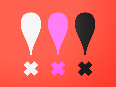 Exclaim design red pink ! x exclamation mark exclamation