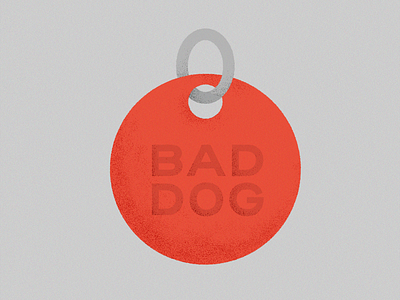 Hi, my name is Bad Dog bad dog coral design dog dog tag gray name tag texture