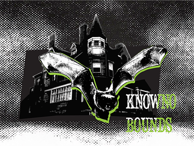 Know No Bounds apparel apparel graphic bat bold gothic grunge halftone haunted horror know no bounds print salem witch scary shirt tshirt witch