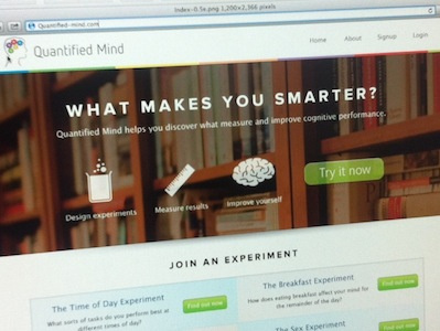 Quantified Mind homepage quantified self science website