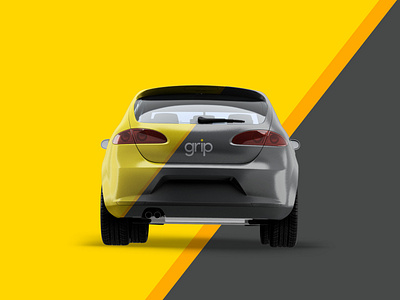 Grip - Lifting Equipment - Car 2019 car car auto concept design gray grip logo mockup nederland signing typografie wrapping yellow