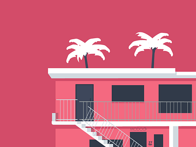 Beach House flat illustration modog vector