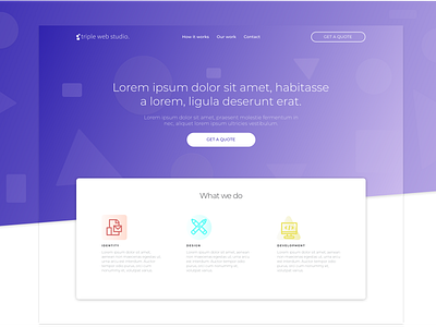 Design Studio Landing Page clean design design studio gradient homepage homepage design landing page landing page ui ux designer ux ui design web web desgin web design agency web design company website