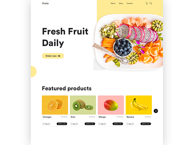 Fresh Fruit Delivery Concept Page clean delivery delivery status design fruits fruits and vegetables online homepage landing page landing page concept page service ui web web desgin webdesign website