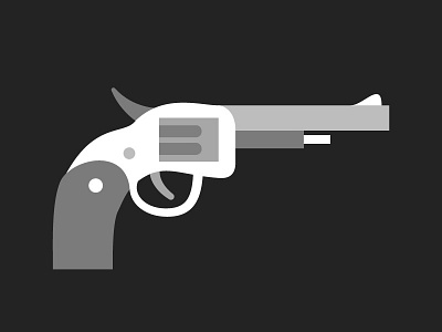 Revolver design flat gun minimalistic revolver weapon