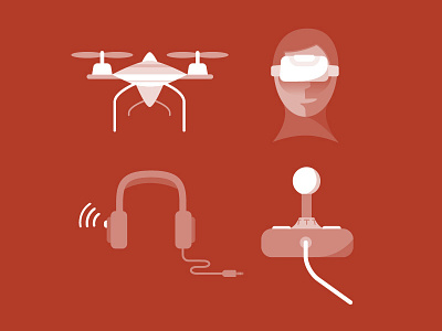 Tech Devices active noise reduction devices drone flat icon icons joystick tac2 vr
