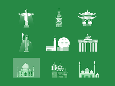 Cities cities flat icons